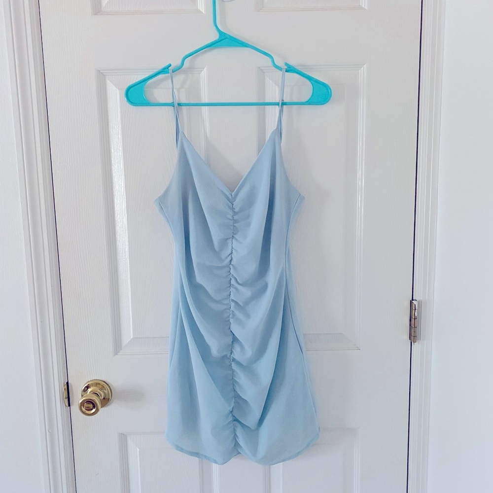 Missguided Mini Light Blue Party Dress